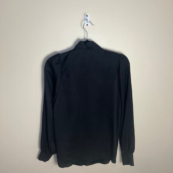 & Other Stories High Collar Button Down Blouse Size 6 Black New - Picture 3 of 7